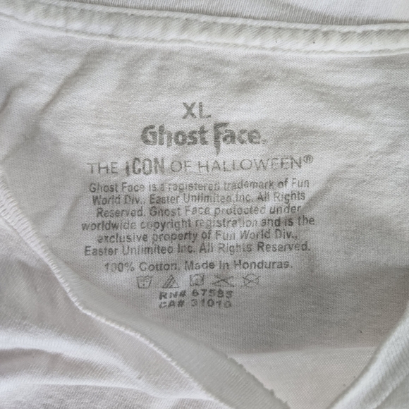 Scream Ghostface Call Me T-Shirt white Shortsleeve graffic Shirt mens XL - Picture 3 of 5